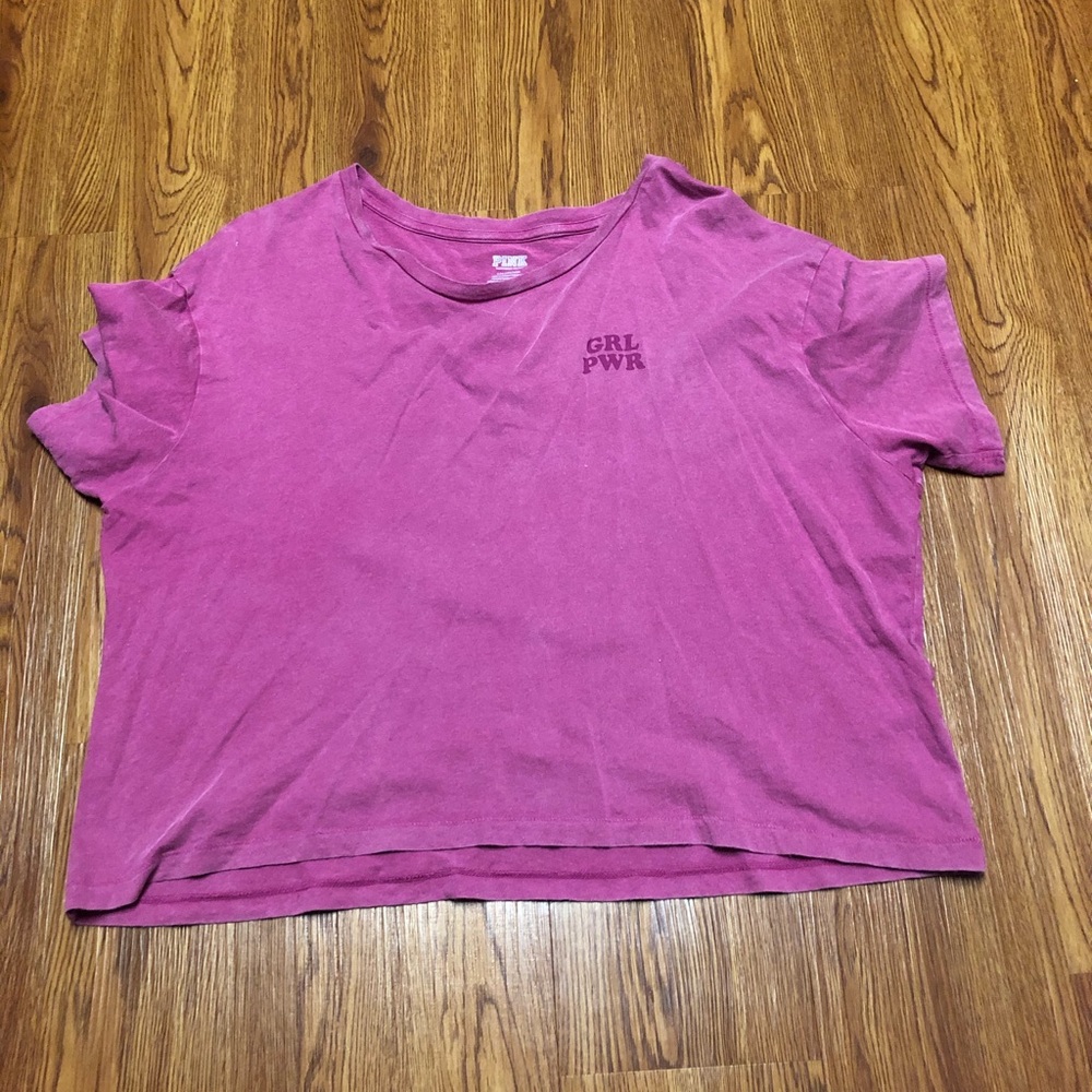 PINK crop girlfriend tee